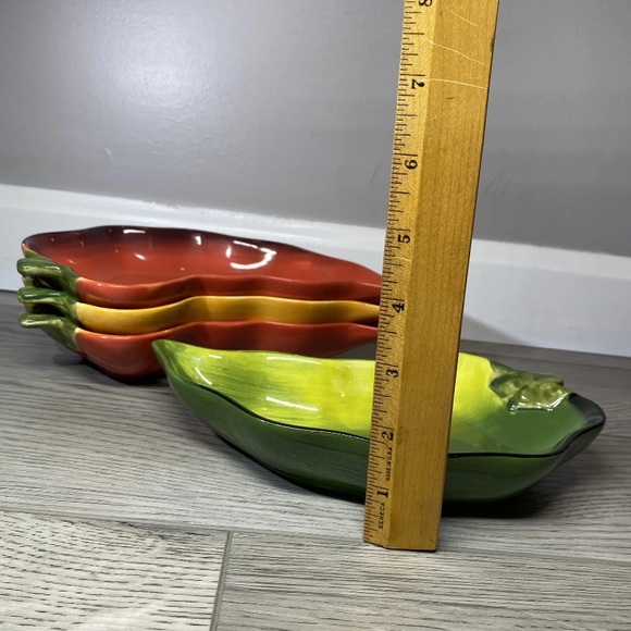 4 Clay Art La Mesa Jalapeño Chili Pepper Salsa Bowls Chip/Dip Serving Dish, Four - Picture 11 of 12
